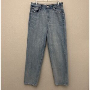 American Eagle Baggy Jean High Rise Light Wash Denim Size 14